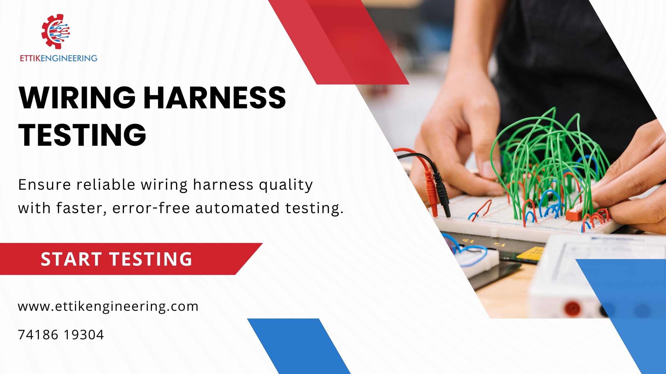 Wiring harness testing with automated equipment ensuring precision, reliability, and quality.